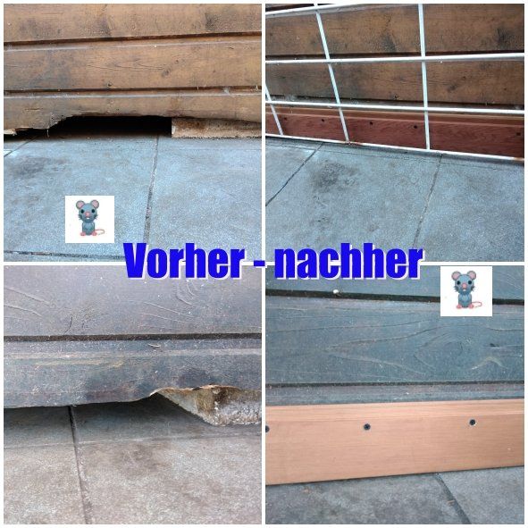 Foto: das Loch unter der Hütte, vorher: Loch, nachher: verschlossen; Foto ©Britta Ogasahara