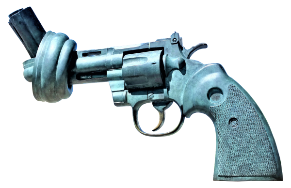 Bild eines Revolvers mit einem Knoten im Lauf Zeichnung: Bild eines Revolvers mit einem Knoten im Lauf