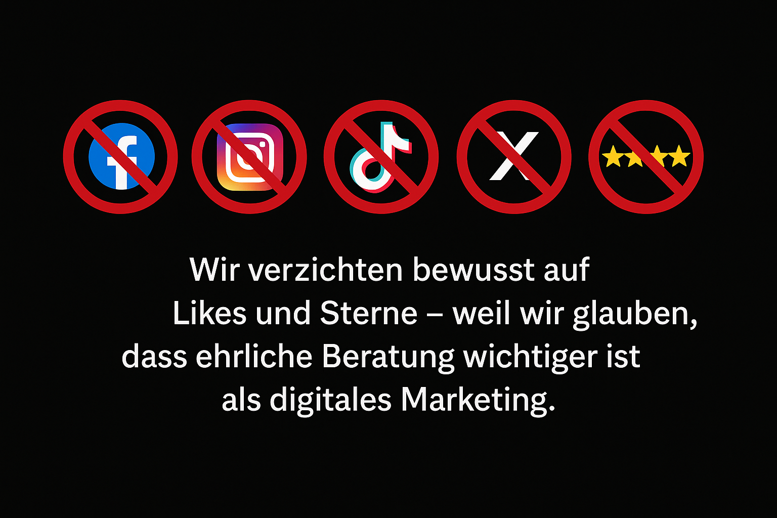 Wir verzichten auf Online-Bewertungen
