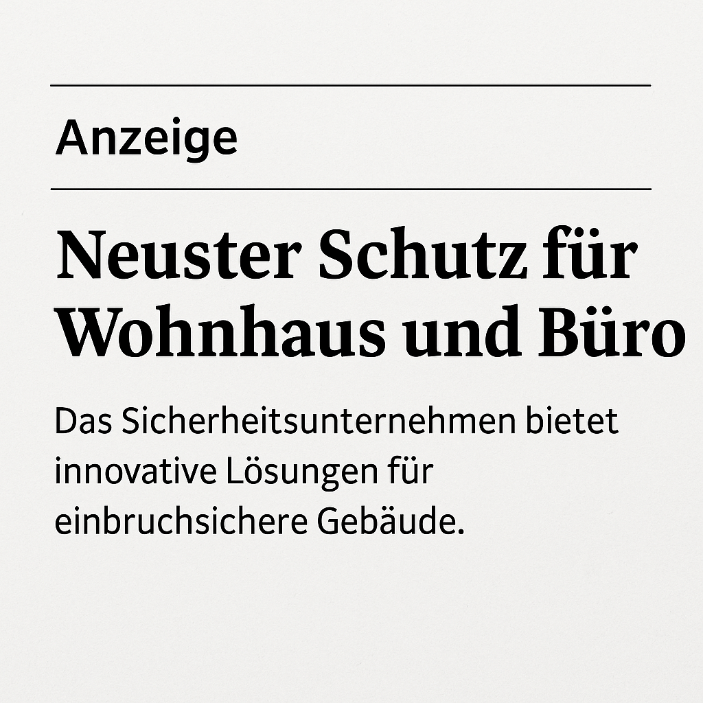 Beispiel einer gekennzeichneten Werbeanzeige – Hinweis auf den werblichen Charakter des Textes.