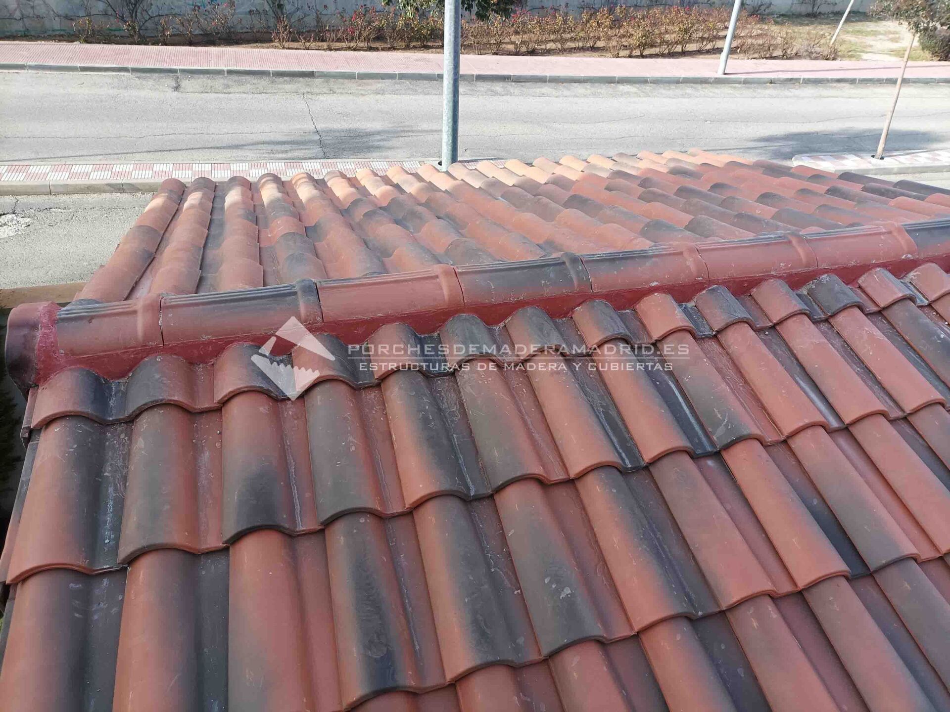 cenador de madera 2 aguas en Madrid