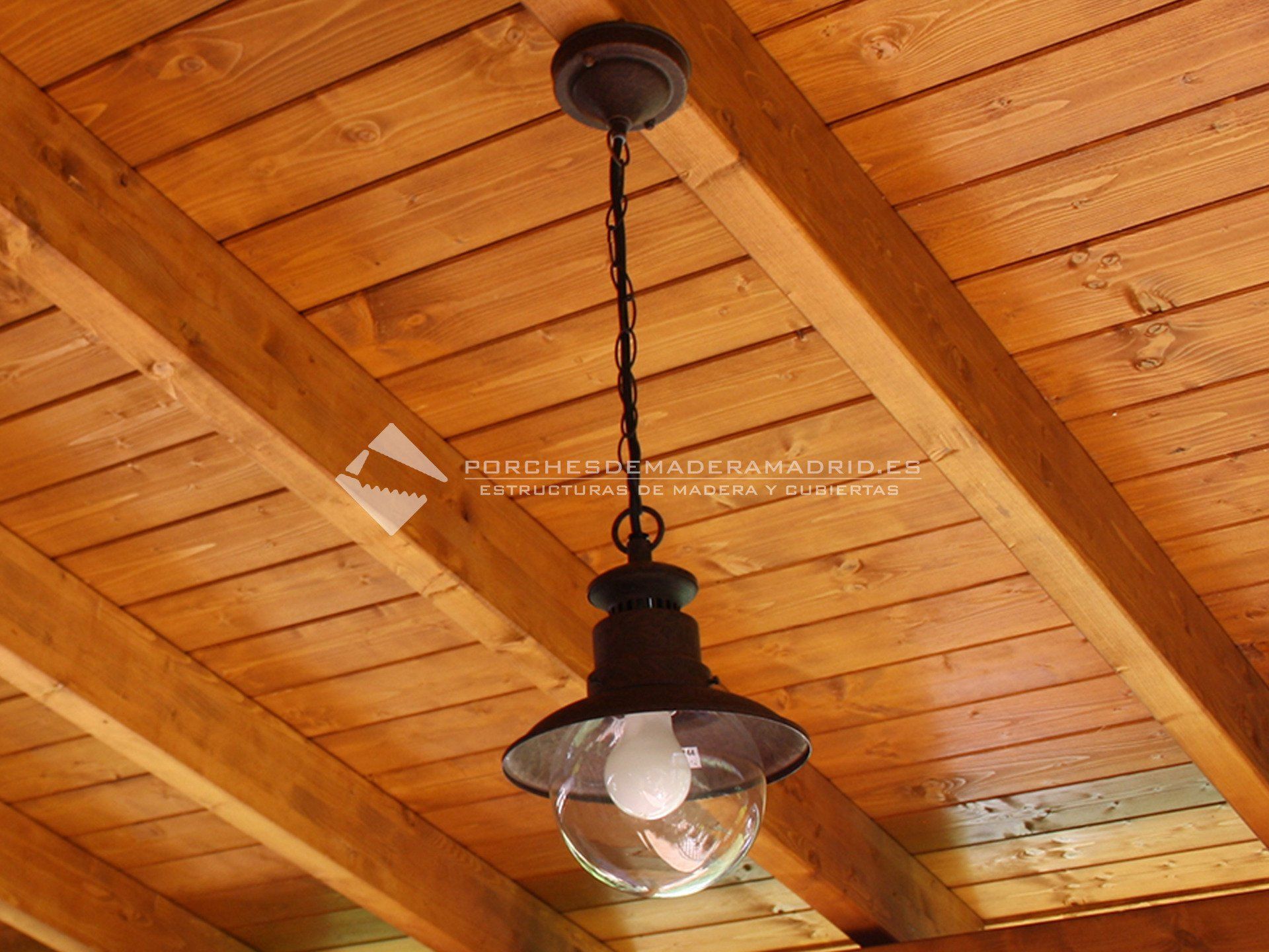 Lámparas para porches de madera