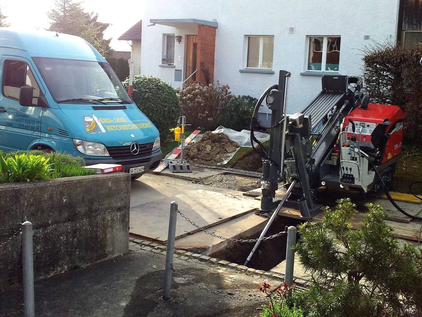 Forage horizontal dirigé HDD avec la Foreuse Horizontale Dirigée HDD TERRA-JET DJ10