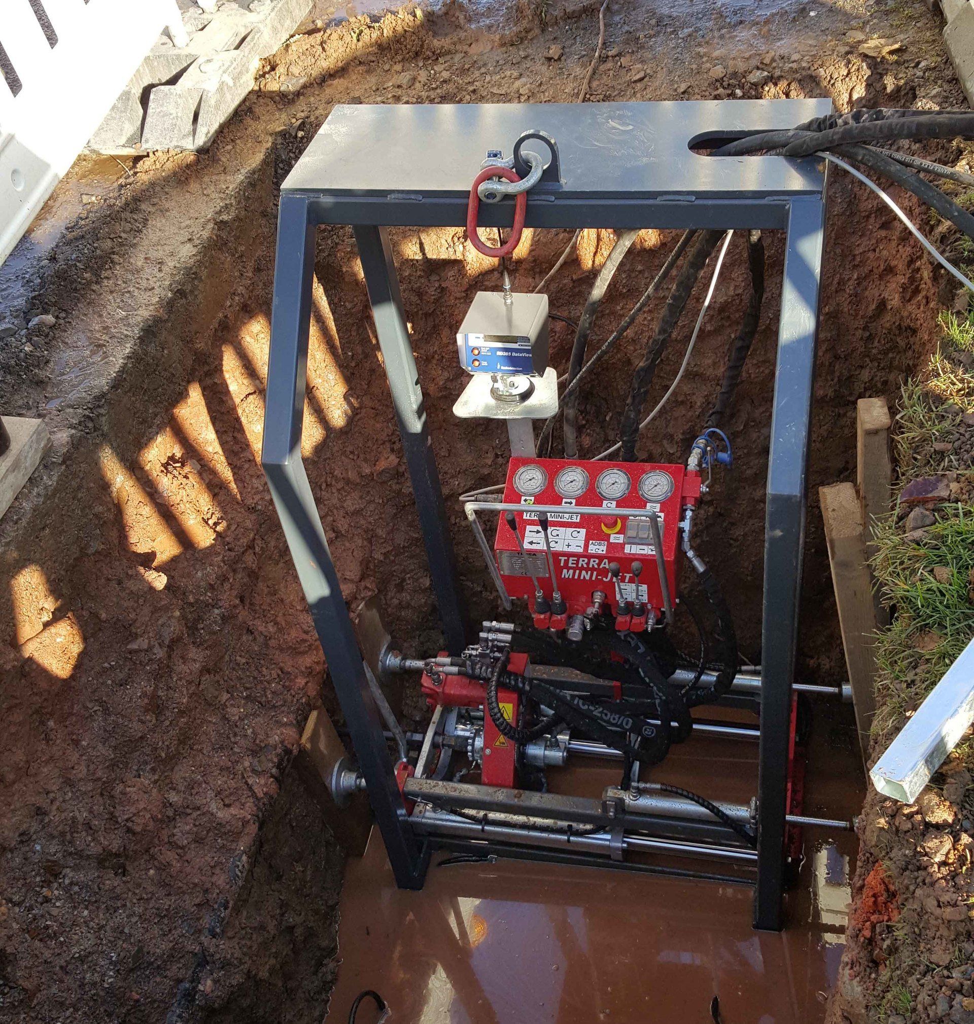 Forage Dirigé HDD de fond de fouille, foreuse horizontale dirigée HDD TERRA MINI-JET MJ1600 DR