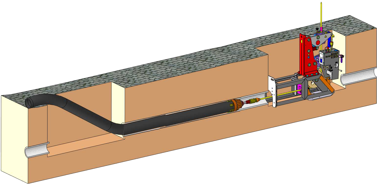 Principe de la réhabilitation par éclatement statique ou tubage avec les éclateurs à câble TERRA-EXTRACTOR