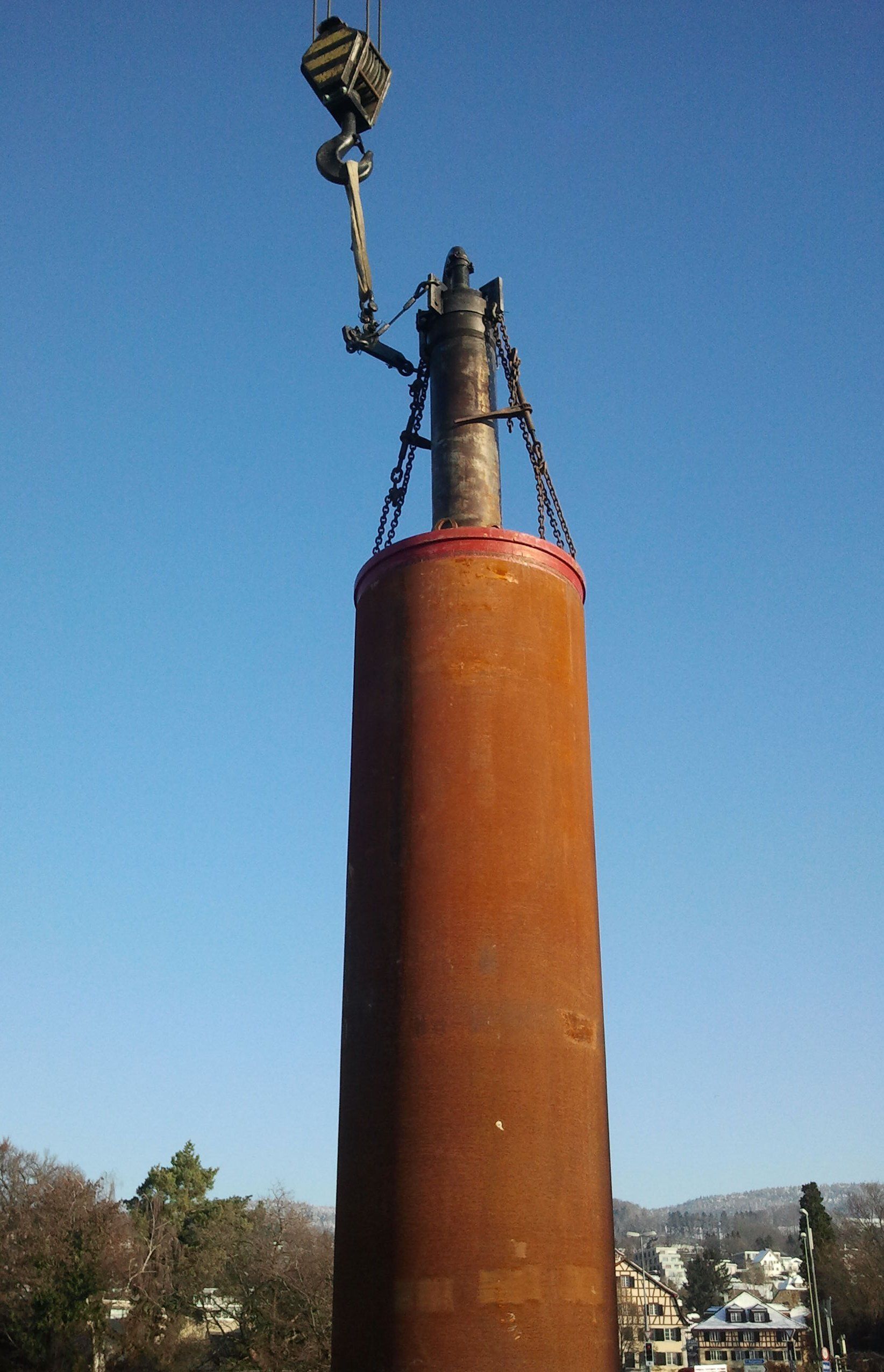 Chantier pousse-tube avec le MARTEAU POUSSE-TUBE TERRA-HAMMER TR 360