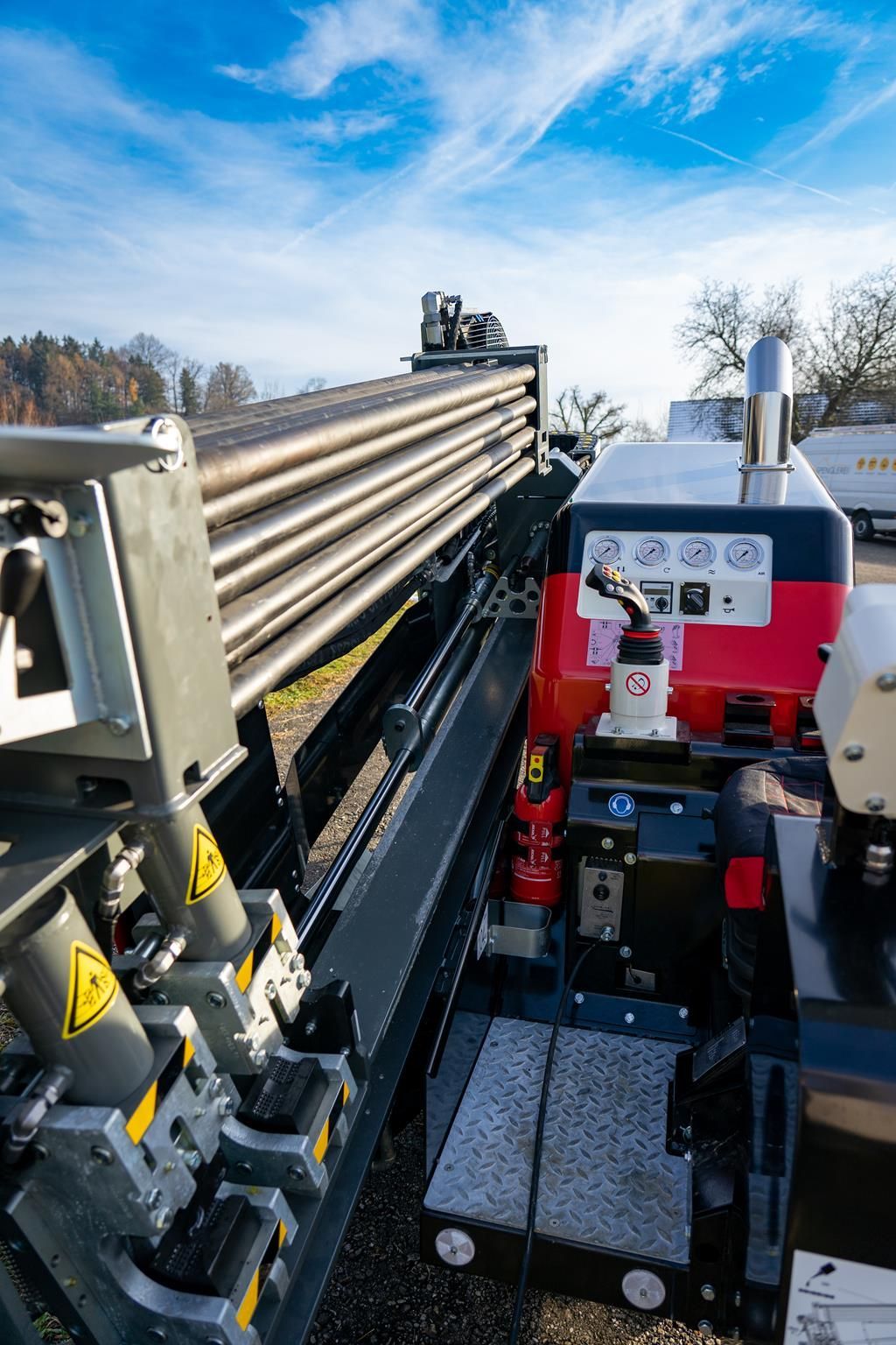 système d'entraînement à double vérins de la Foreuse Horizontale Dirigée HDD TERRA-JET DJ10