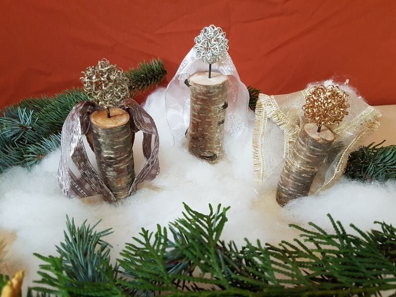 Kleine Birken Engel Weihnachtsengel Unikat in Handarbeit hergestellt Exklusives Lieblingsstück Unikat Handarbeit