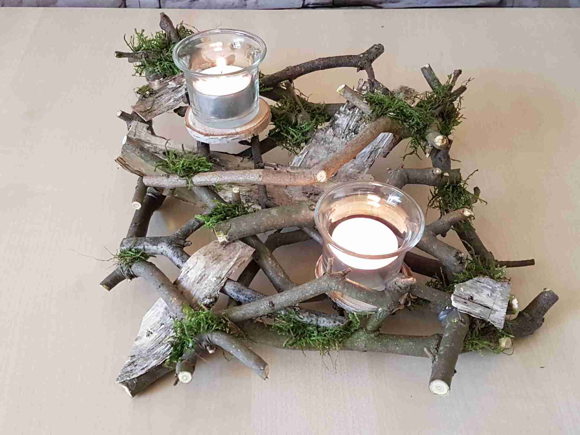 Kerzenständer Teelichhalter aus Holz verschiedene Äste natur Exklusives Lieblingsstück Unikat Handarbeit