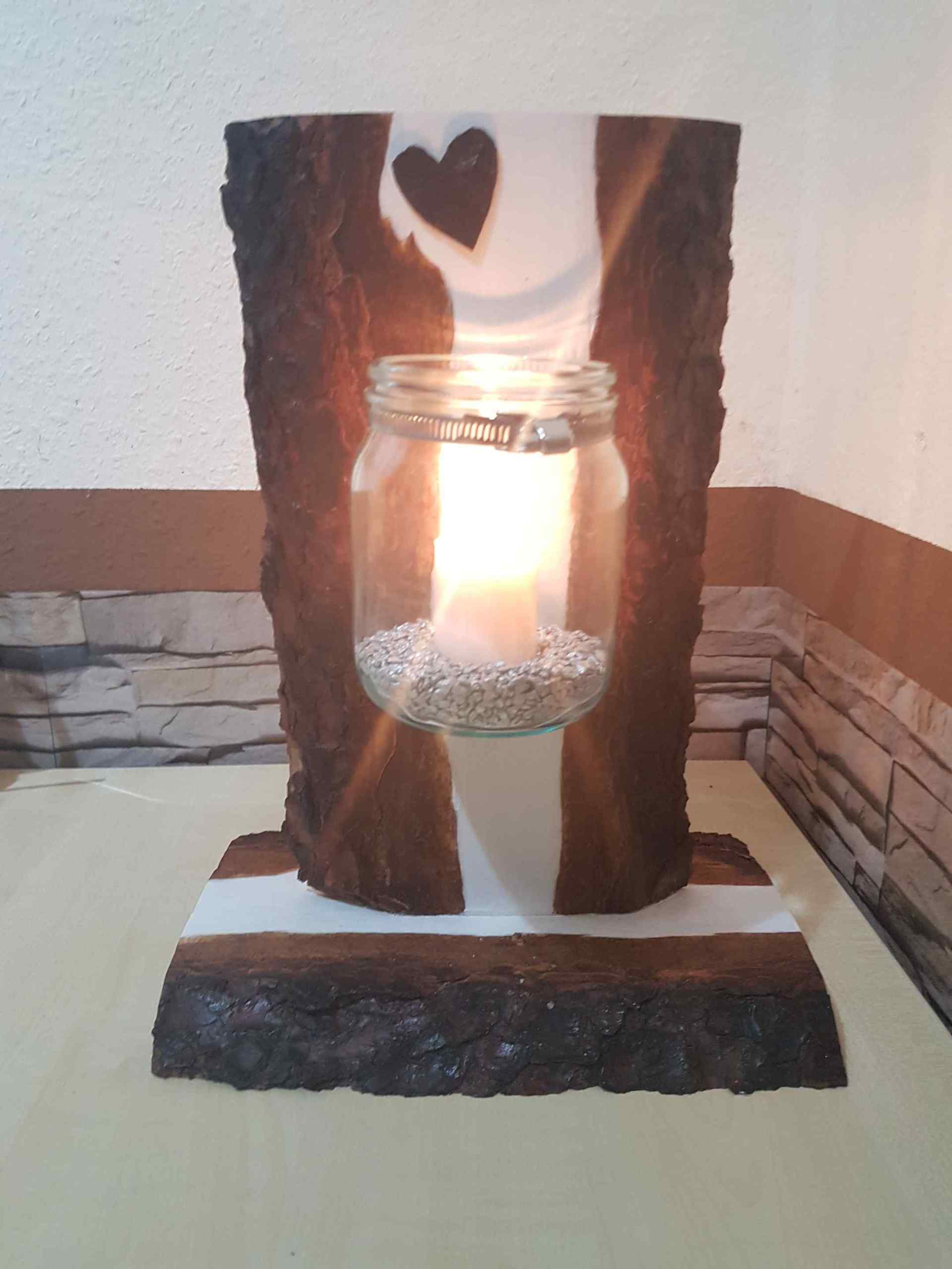 Kerzenständer Windlicht aus Holz Fichtegebeizt Exklusives Lieblingsstück Unikat Handarbeit
