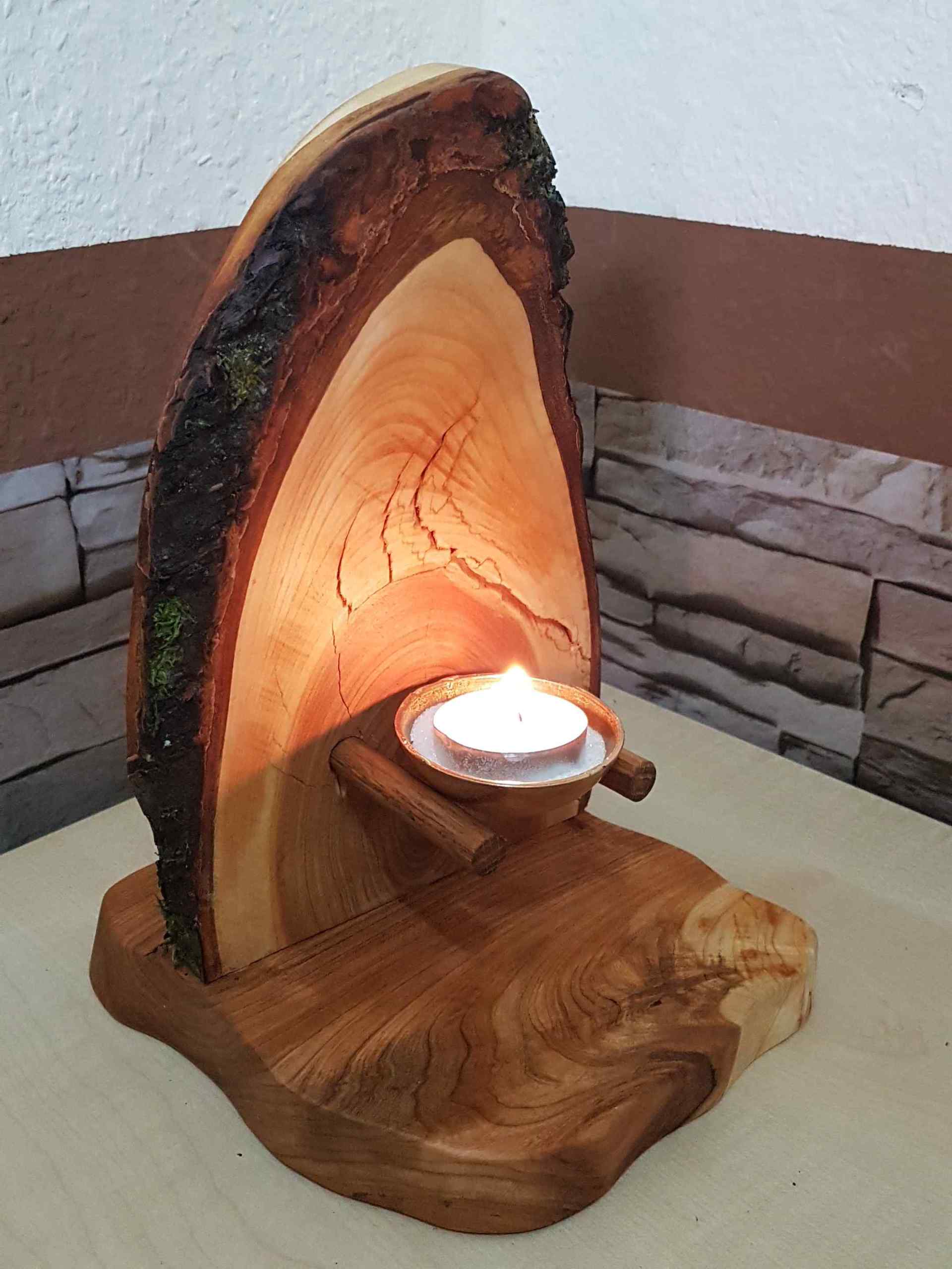 Kerzenständer Teelichhalter aus Holz Kirsche geölt Exklusives Lieblingsstück Unikat Handarbeit
