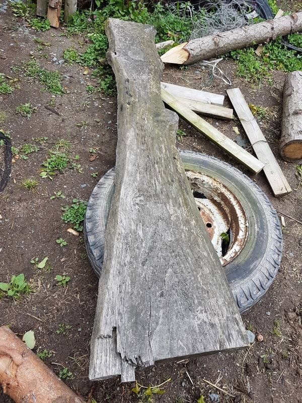 Altes langes Eichenbrett unbearbeitet Altes langes Eichenbrett unbearbeitet