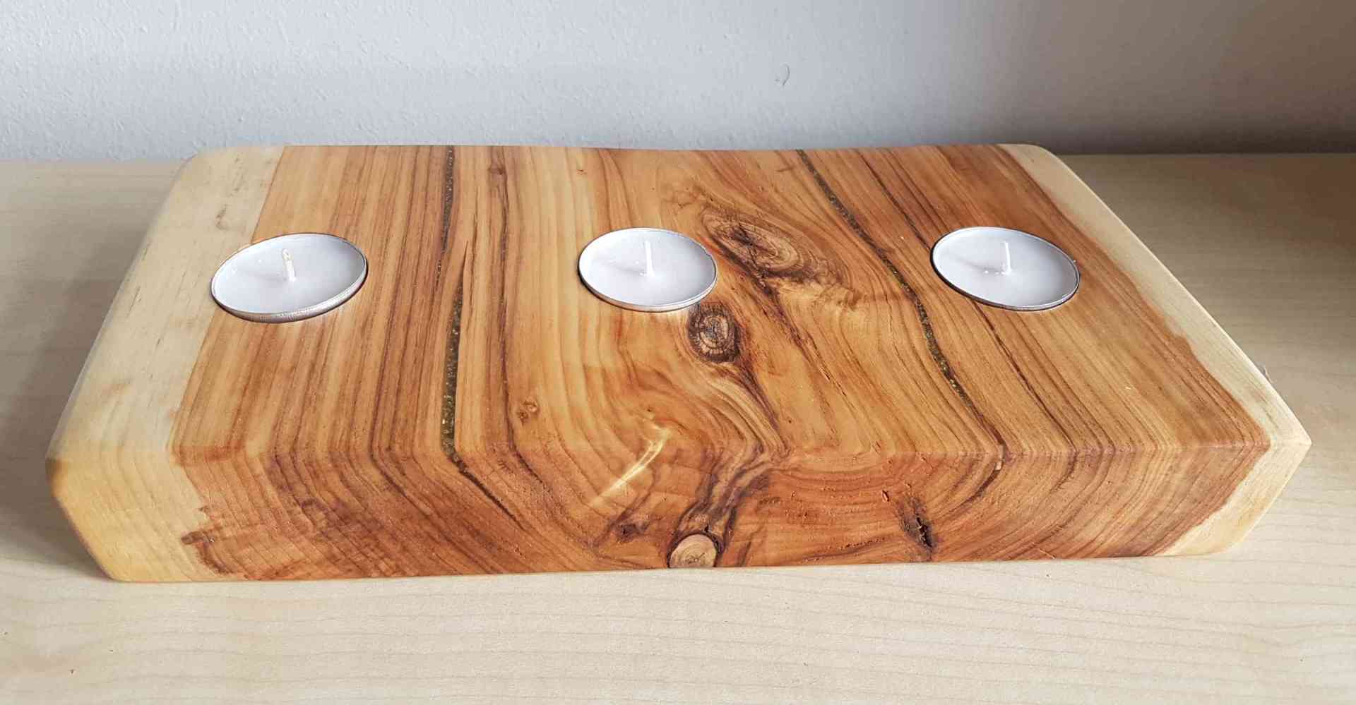 Kerzenständer Teelichhalter aus Holz Weide geölt Exklusives Lieblingsstück Unikat Handarbeit