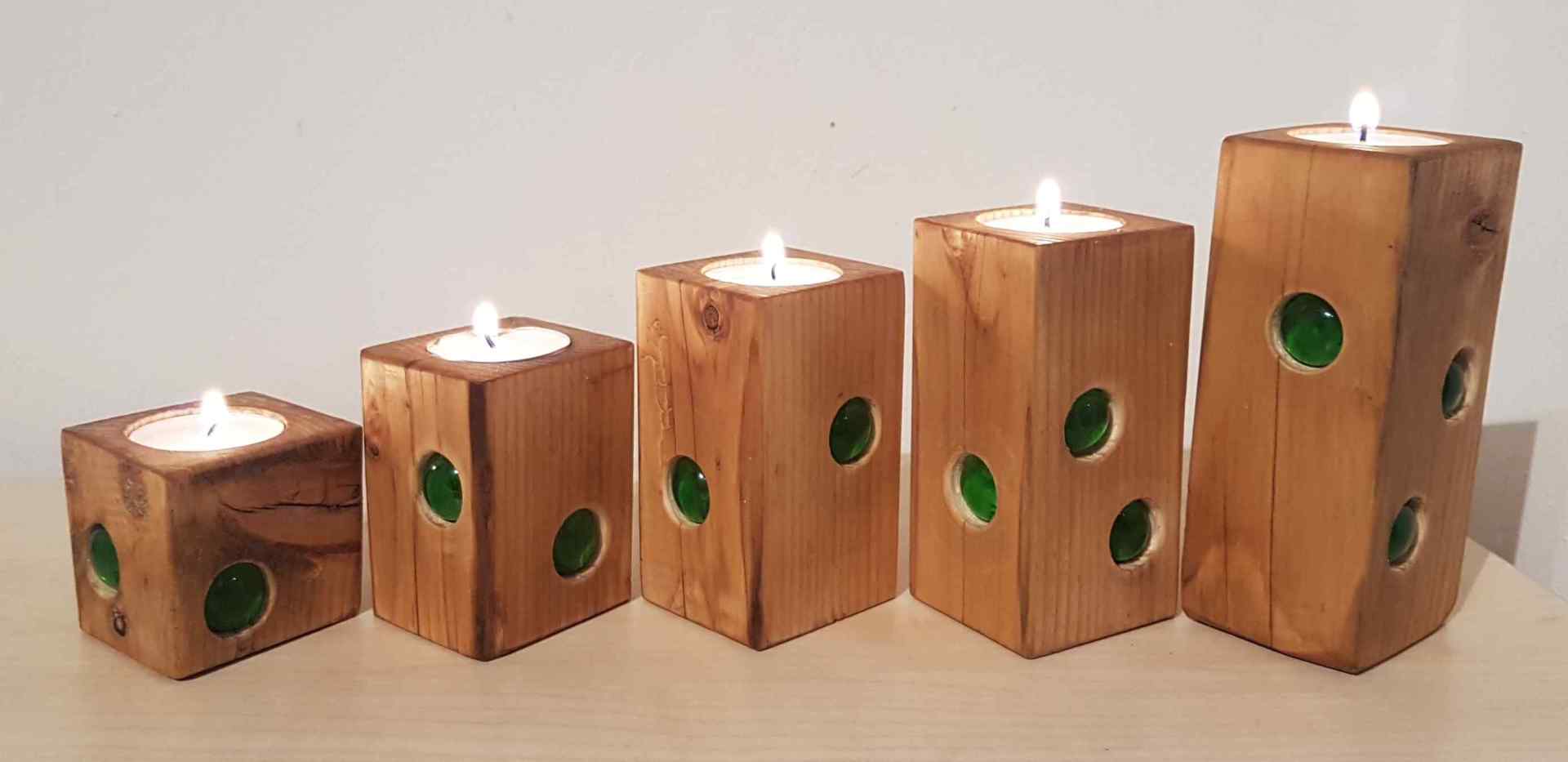Kerzenständer Teelichhalter aus Holz alter Balken geölt Exklusives Lieblingsstück Unikat Handarbeit