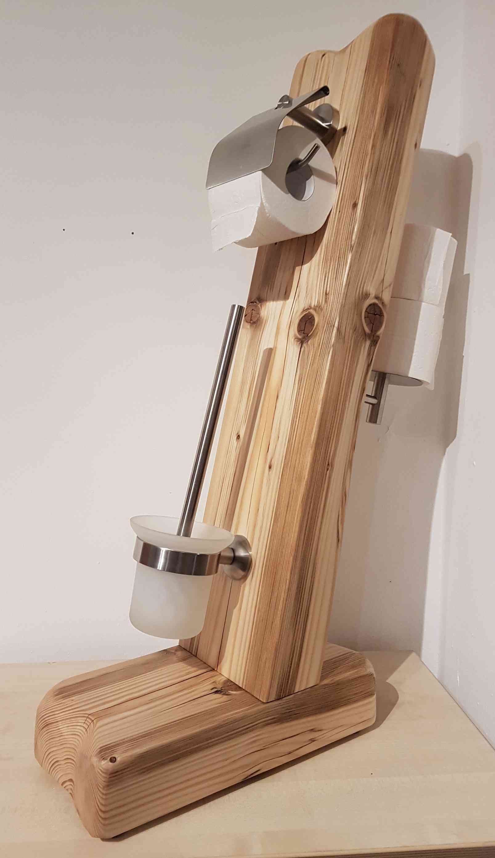 WC-Ständer WC-Garnitur aus alten Balken rustikal Exklusives Lieblingsstück Unikat Handarbeit