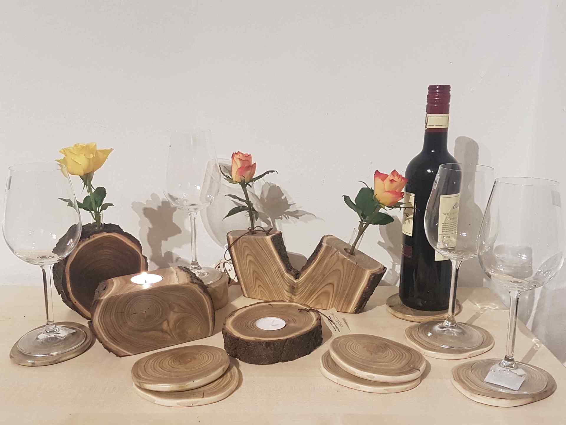 Kerzenständer Teelichhalter aus Holz Essigbaum lackiert Exklusives Lieblingsstück Unikat Handarbeit