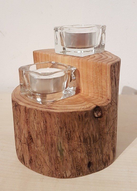 Kerzenständer Teelichhalter aus Holz Zeder geölt Exklusives Lieblingsstück Unikat Handarbeit