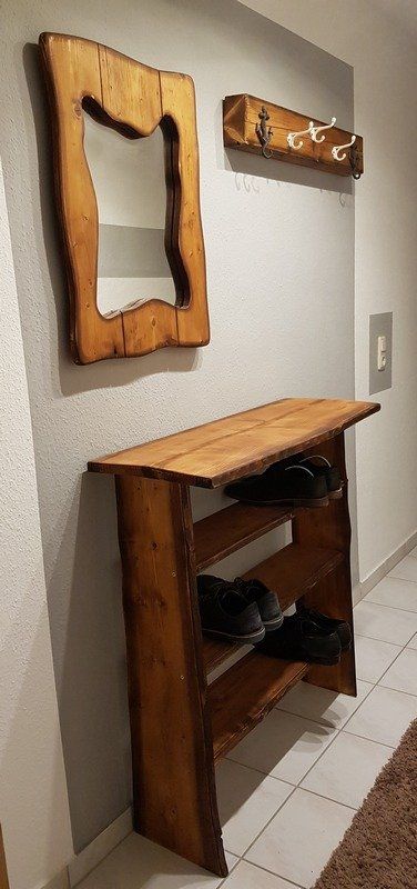 Garderoben Set Schuhregal gebeizt alte Bretter Exklusives Lieblingsstück Unikat Handarbeit