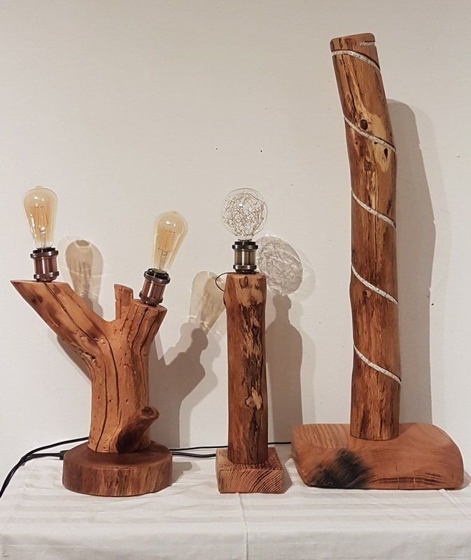 verschiedene Tischlampen aus Holz Unikat Exklusives Lieblingsstück
