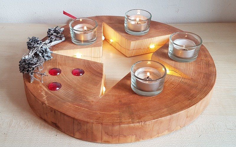 Holzstern Weihnachtsstern mit LED-Lichterkette Unikat in Handarbeit hergestellt Exklusives Lieblingsstück Unikat Handarbeit