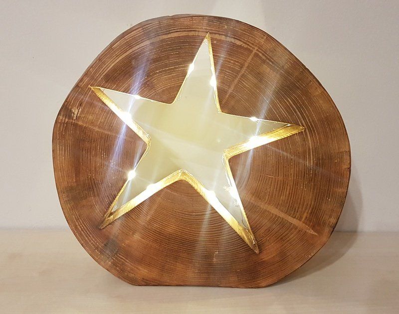 Holzstern Weihnachtsstern mit LED-Lichterkette Unikat in Handarbeit hergestellt Exklusives Lieblingsstück Unikat Handarbeit