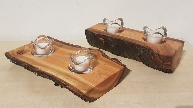 Kerzenständer Teelichhalter aus Holz Kirsche geölt Exklusives Lieblingsstück Unikat Handarbeit