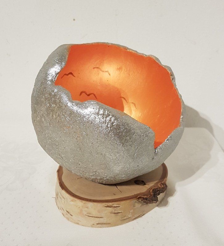 Windlicht aus Knetbeton handgemacht Exklusives Lieblingsstück Unikat Handarbeit