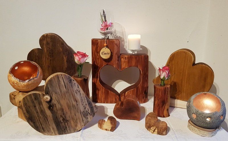 Deko Herz aus Holz Exklusives Lieblingsstück Unikat Handarbeit
