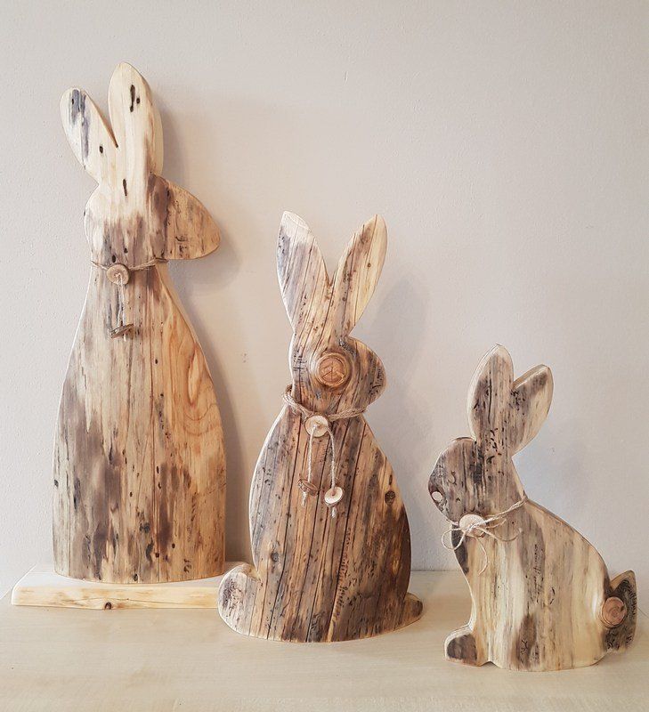 individuelle Osterdekoration Osterhasen aus Holz Unikate Exklusives Lieblingsstück