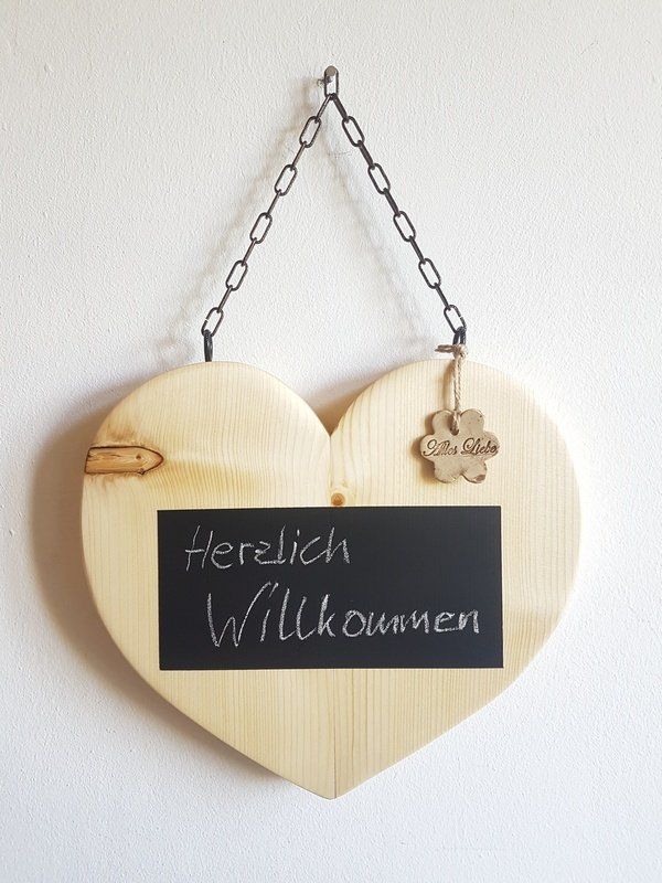 Memoboard Tafel in Herzform aus Fichte geölt Wanddeko Exklusives Lieblingsstück