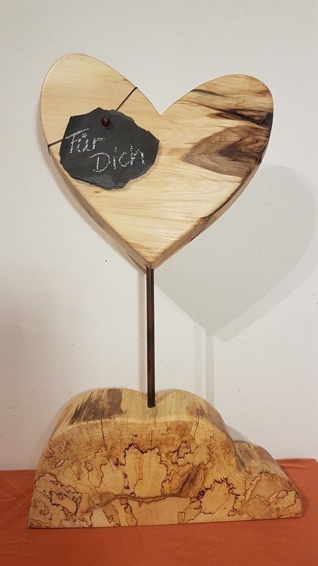 Deko Herz als Stele aus Holz Exklusives Lieblingsstück Unikat Handarbeit