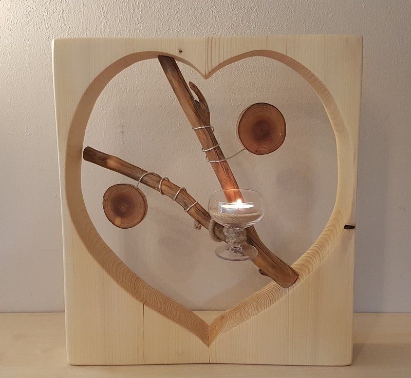 Deko Herz aus Holz Exklusives Lieblingsstück Unikat Handarbeit