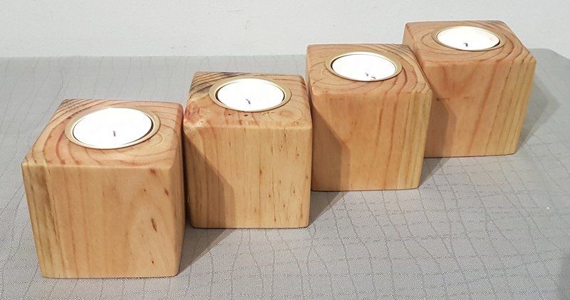 Kerzenständer aus Balken Weihnachten Advent Exklusives Lieblingsstück Unikat Handarbeit