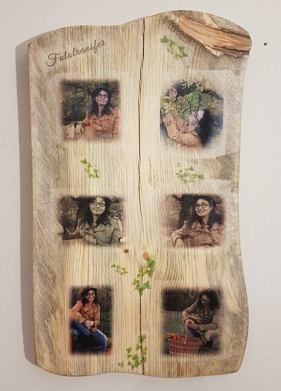 Bildercollage Fototransfer auf Holz als Wandbild Exklusives Lieblingsstück