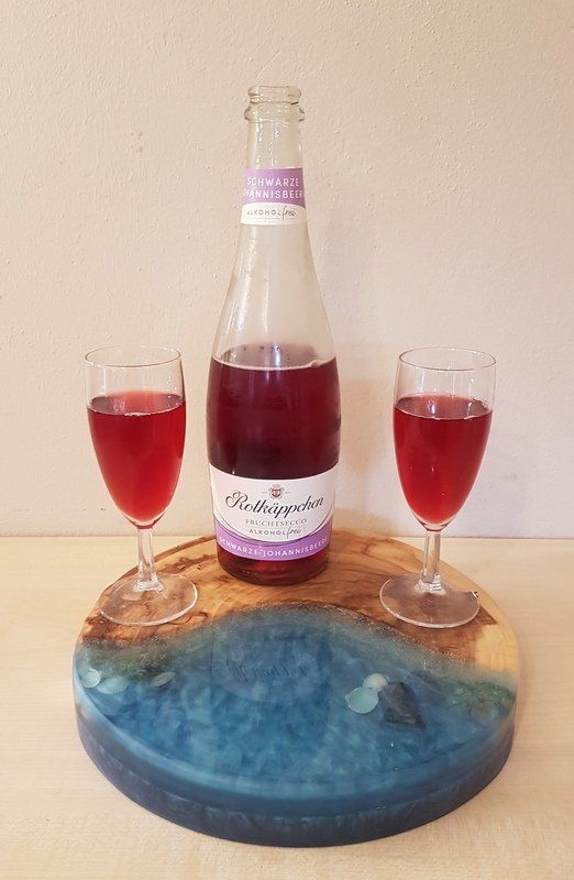 Untersetzer Tischdeko Holz mit Epoxy Unikat Exklusives Lieblingsstück Ostsee