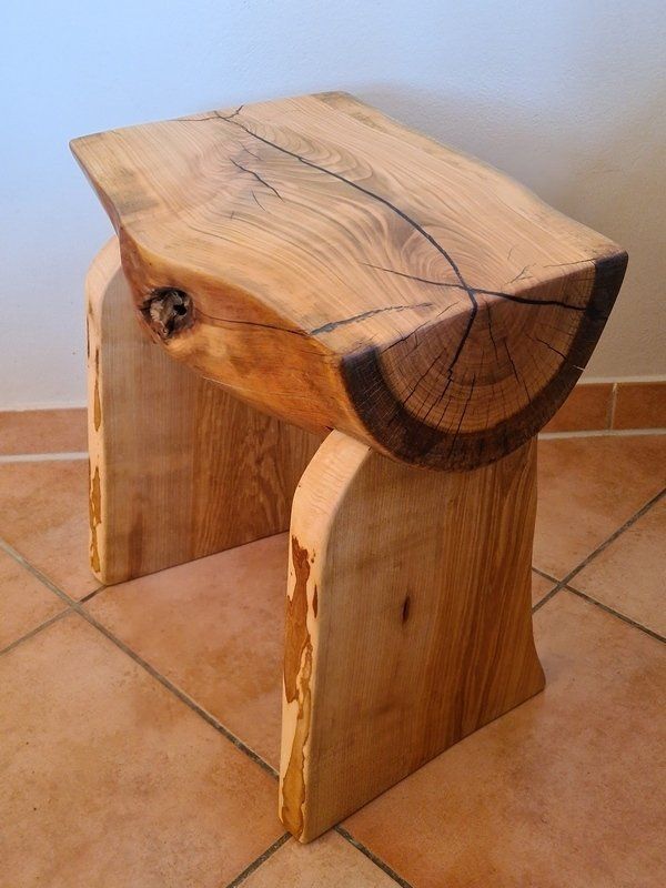 Hocker aus massiver Kirsche Esche Exklusives Lieblingsstück Unikat Handarbeit