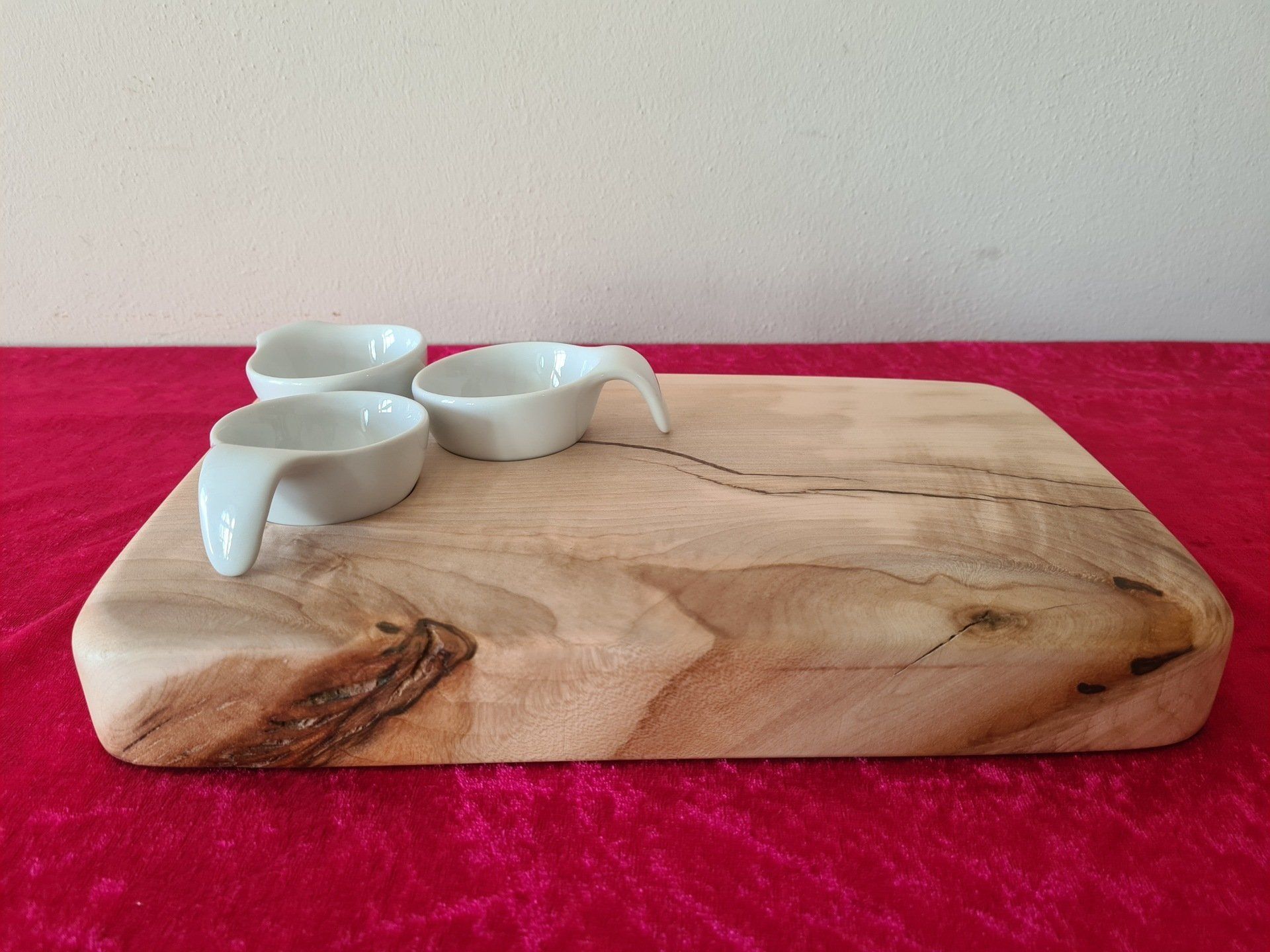 Servierbrett mit Schälchen aus Ahorn Unikat Exklusives Lieblingsstück Hochzeitsgeschenk