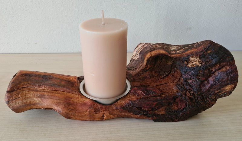 Kerzenständer aus Holz Pflaume geölt Exklusives Lieblingsstück Unikat Handarbeit