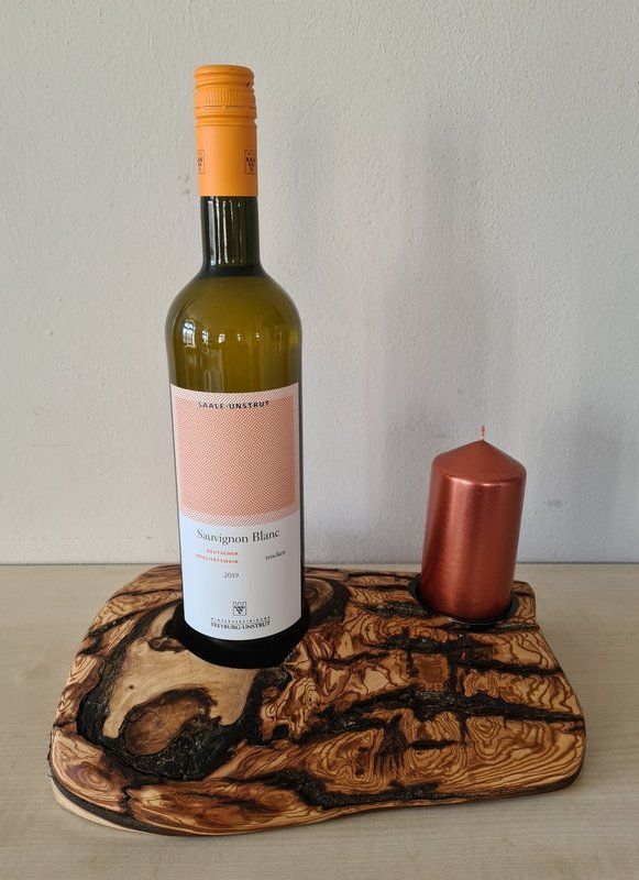 Kerzenständer Weinpräsent aus Pappel Unikat Exklusives Lieblingsstück Hochzeitsgeschenk