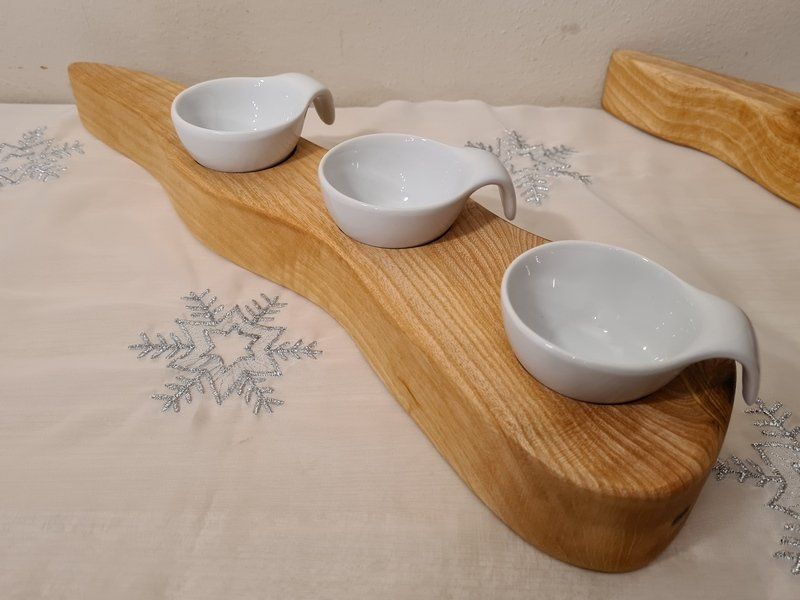 Servierbrett mit Schälchen aus Esche Unikat Exklusives Lieblingsstück Hochzeitsgeschenk