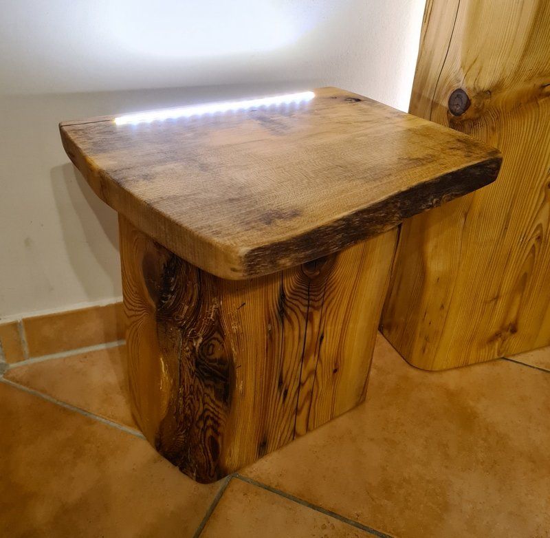 Nachttisch alter Balken mit LED Beleuchtung Exklusives Lieblingsstück Unikat Handarbeit