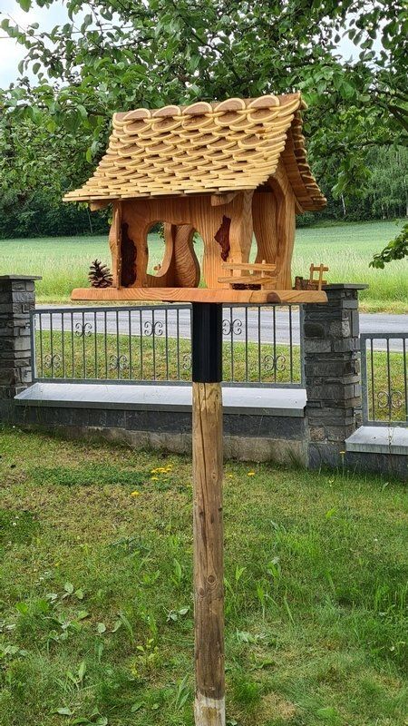 Vogelhaus Vogelfutterhaus Vogelvilla Eiche Robinie Exklusives Lieblingsstück