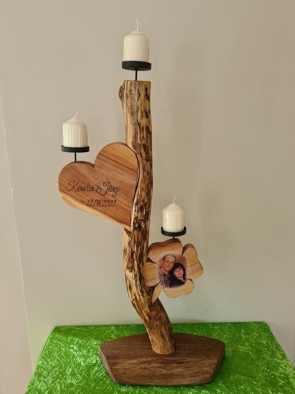 Kerzenständer Ast geölt Exklusives Lieblingsstück Unikat Handarbeit