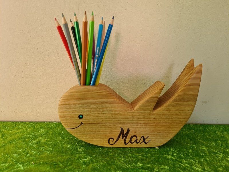 Stiftehalter Esche Wal geölt Holz Natur Exklusives Lieblingsstück Unikat Handarbeit