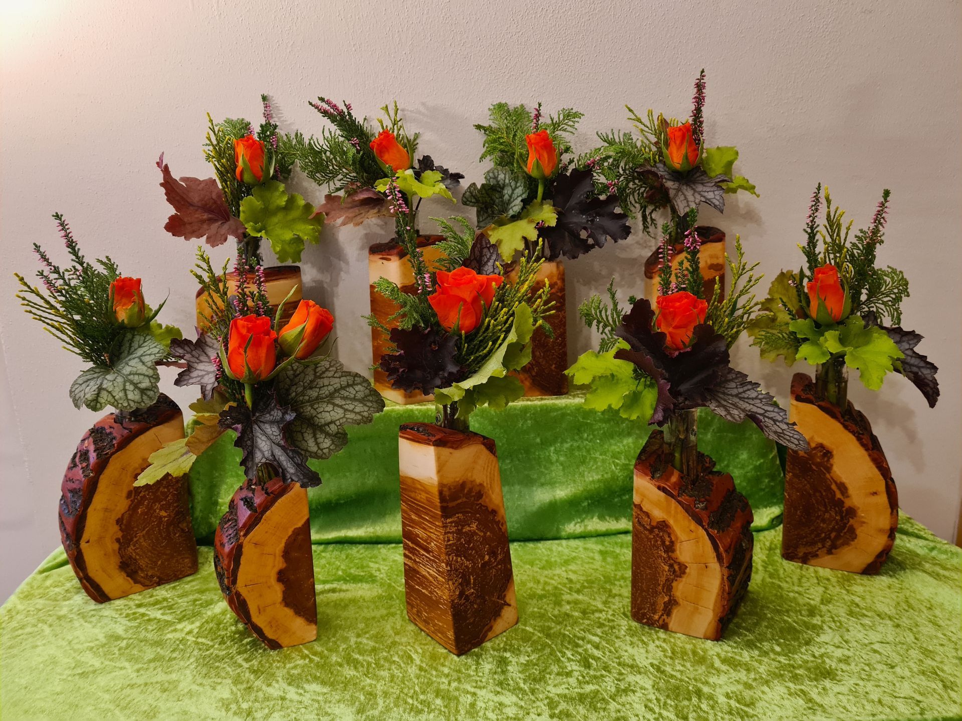 Gaststättendekoration Tischdekoration Holzvase Weide Exklusives Lieblingsstück