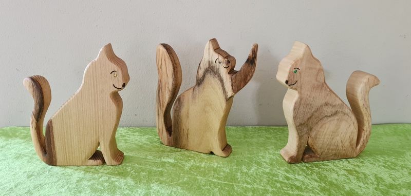 Stiftehalter Esche Robinie Katze geölt Holz Natur Exklusives Lieblingsstück Unikat Handarbeit