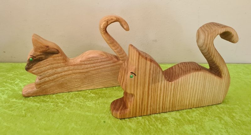 Stiftehalter Esche Katze geölt Holz Natur Exklusives Lieblingsstück Unikat Handarbeit