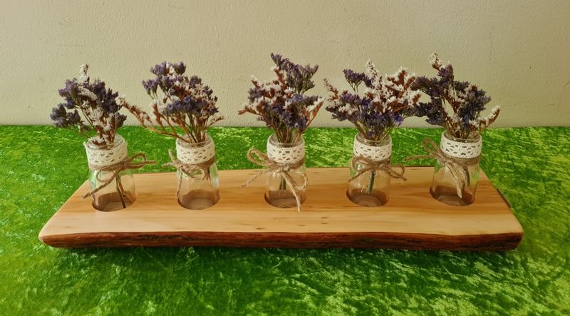 Holzvase mit GläschenWeide geölt Exklusives Lieblingsstück Unikat Handarbeit