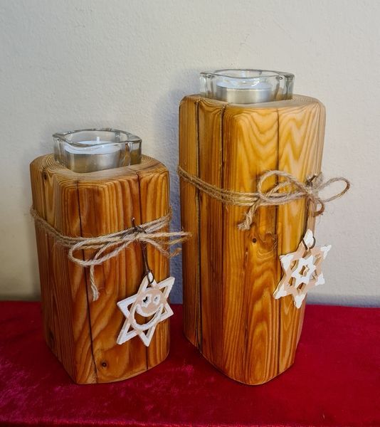 Kerzenständer Teelichthalter aus Holz alte Balken geölt Exklusives Lieblingsstück Unikat Handarbeit