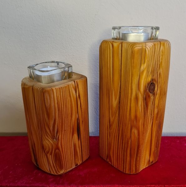 Kerzenständer Teelichthalter aus Holz alte Balken geölt Exklusives Lieblingsstück Unikat Handarbeit